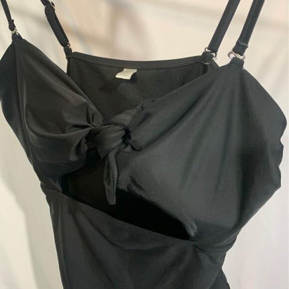 WOMAN’S one piece bathing suit. Size XL. Black. Cute cut out. Bow is adjustable. - Picture 8 of 8